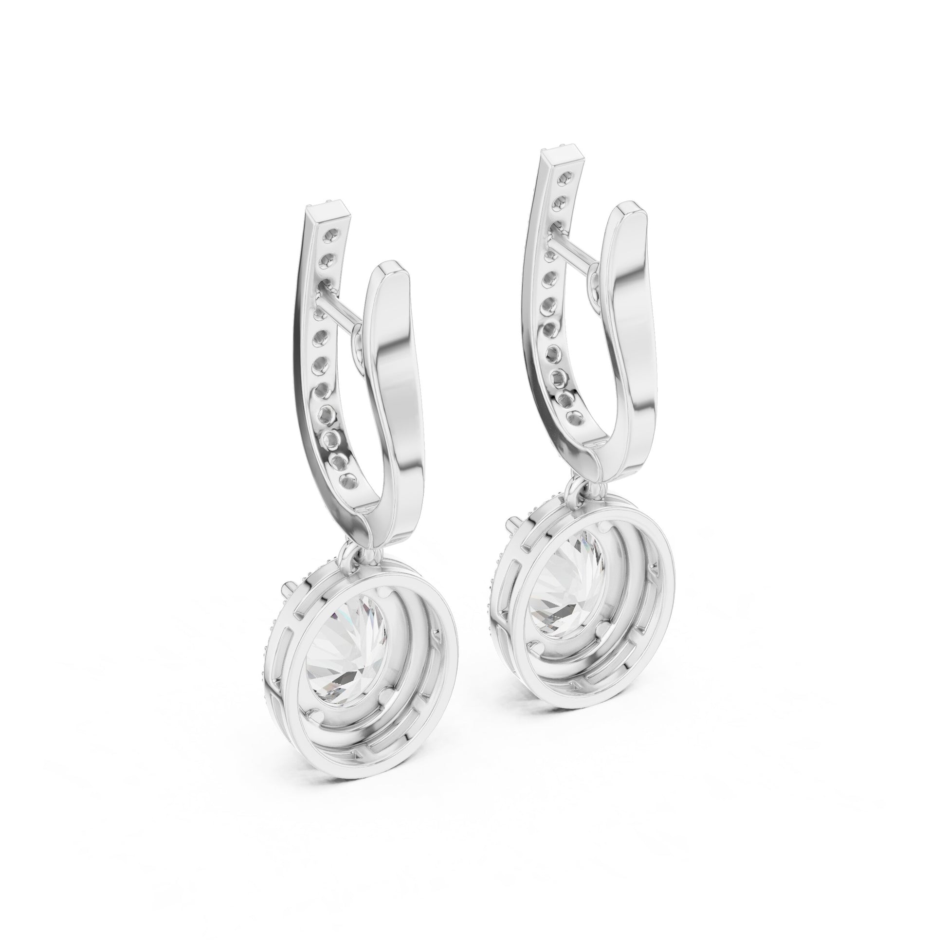Round Jacket Lab Grown Diamond Earrings