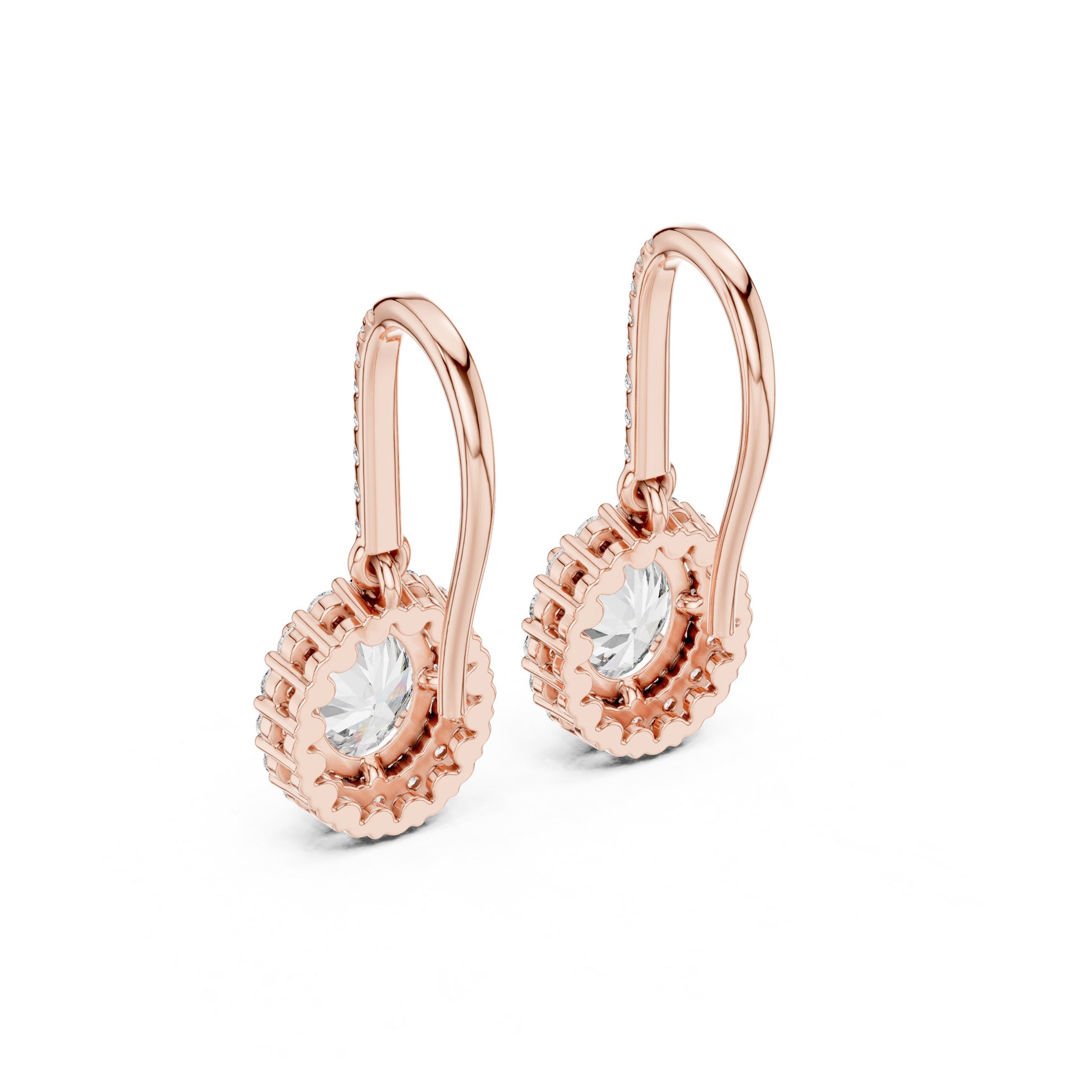 Round Drop Lab Grown Diamond Earrings