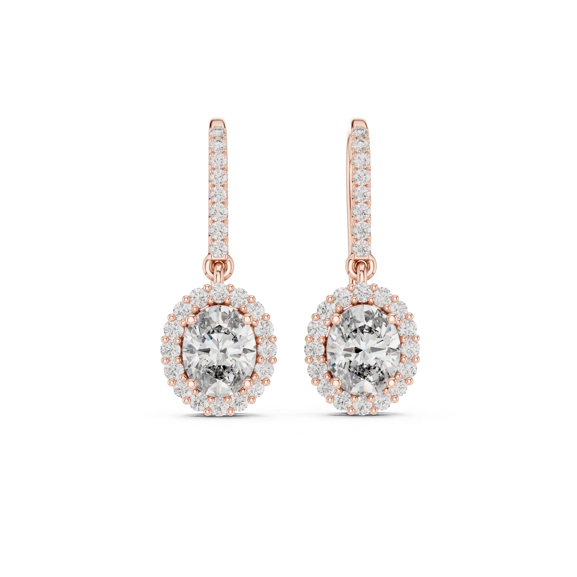 Round Drop Lab Grown Diamond Earrings