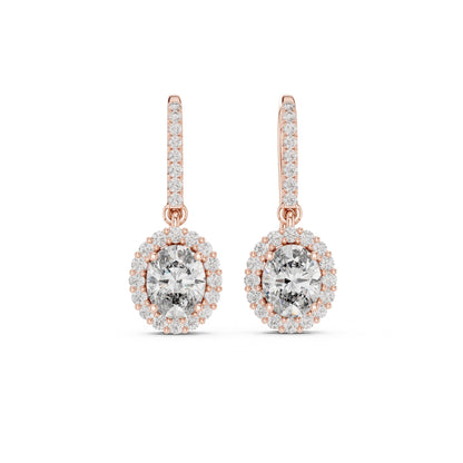 Round Drop Lab Grown Diamond Earrings