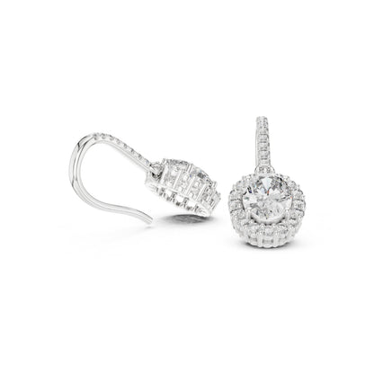 Round Drop Lab Grown Diamond Earrings