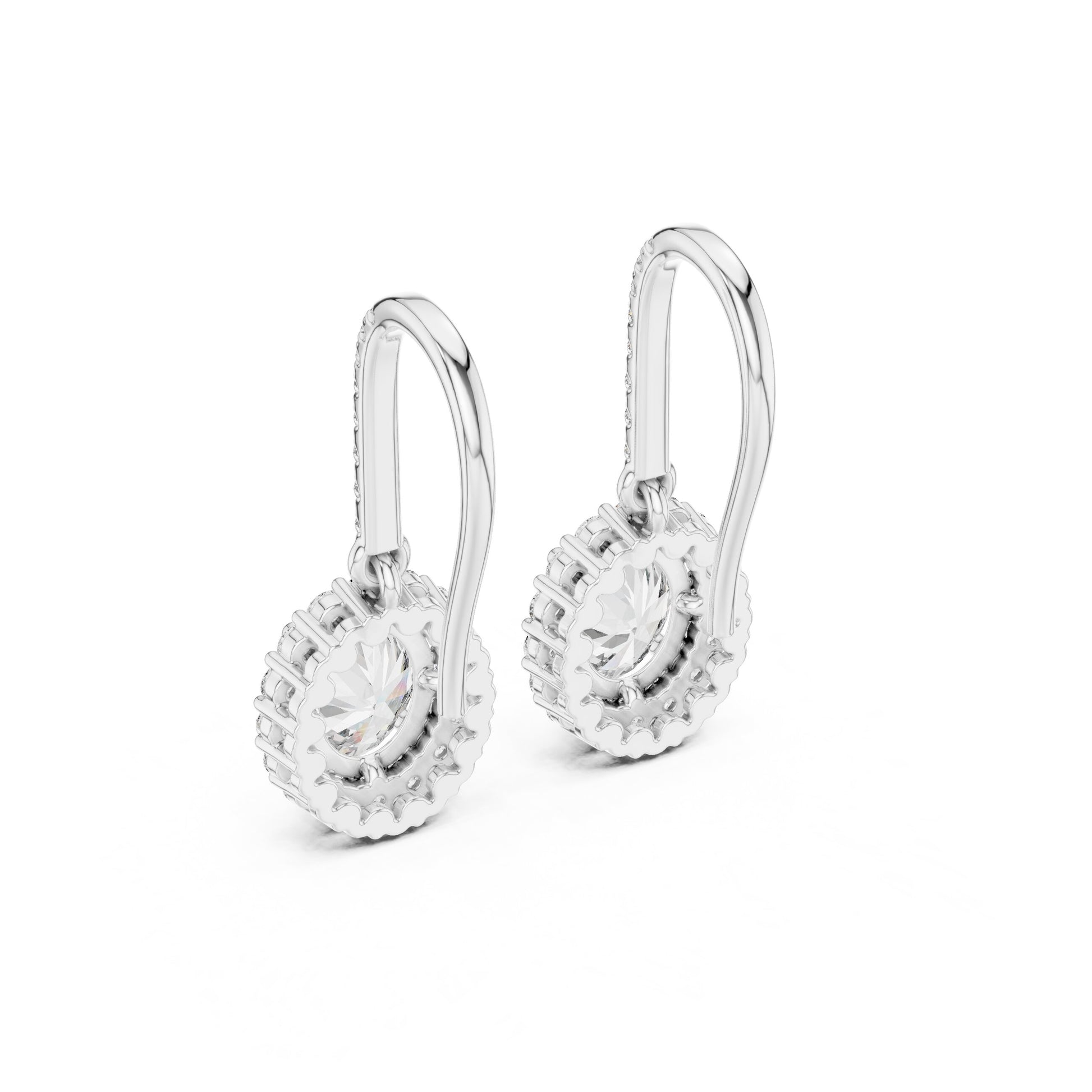 Round Drop Lab Grown Diamond Earrings