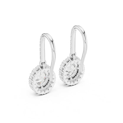 Round Drop Lab Grown Diamond Earrings