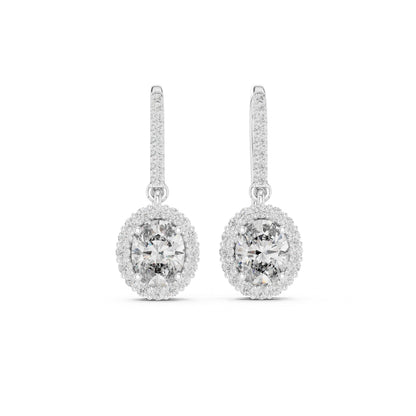 Round Drop Lab Grown Diamond Earrings