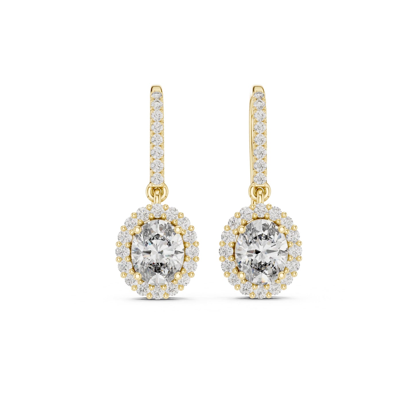 Round Drop Lab Grown Diamond Earrings