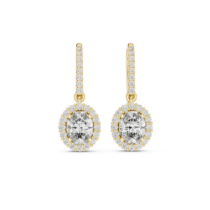 Round Drop Lab Grown Diamond Earrings