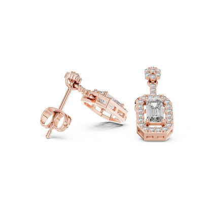 Mixed Shape Lab Grown Diamond Drop Earrings