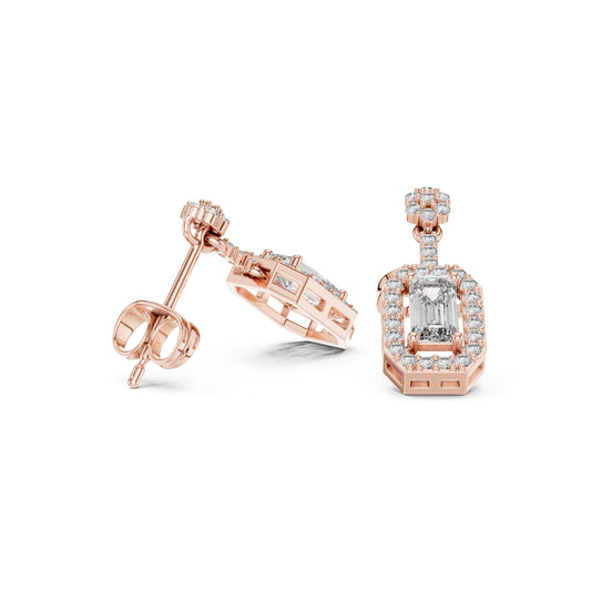 Mixed Shape Lab Grown Diamond Drop Earrings