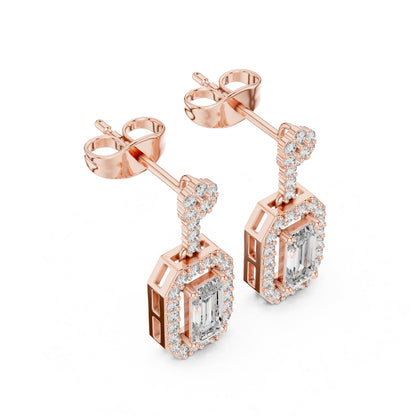 Mixed Shape Lab Grown Diamond Drop Earrings