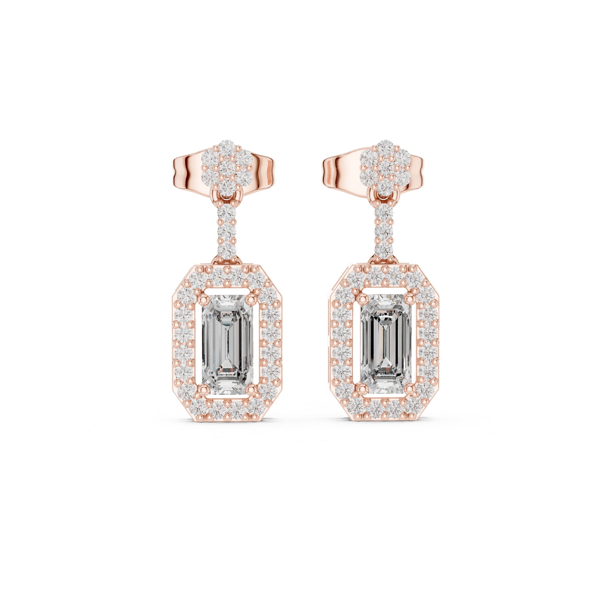 Mixed Shape Lab Grown Diamond Drop Earrings