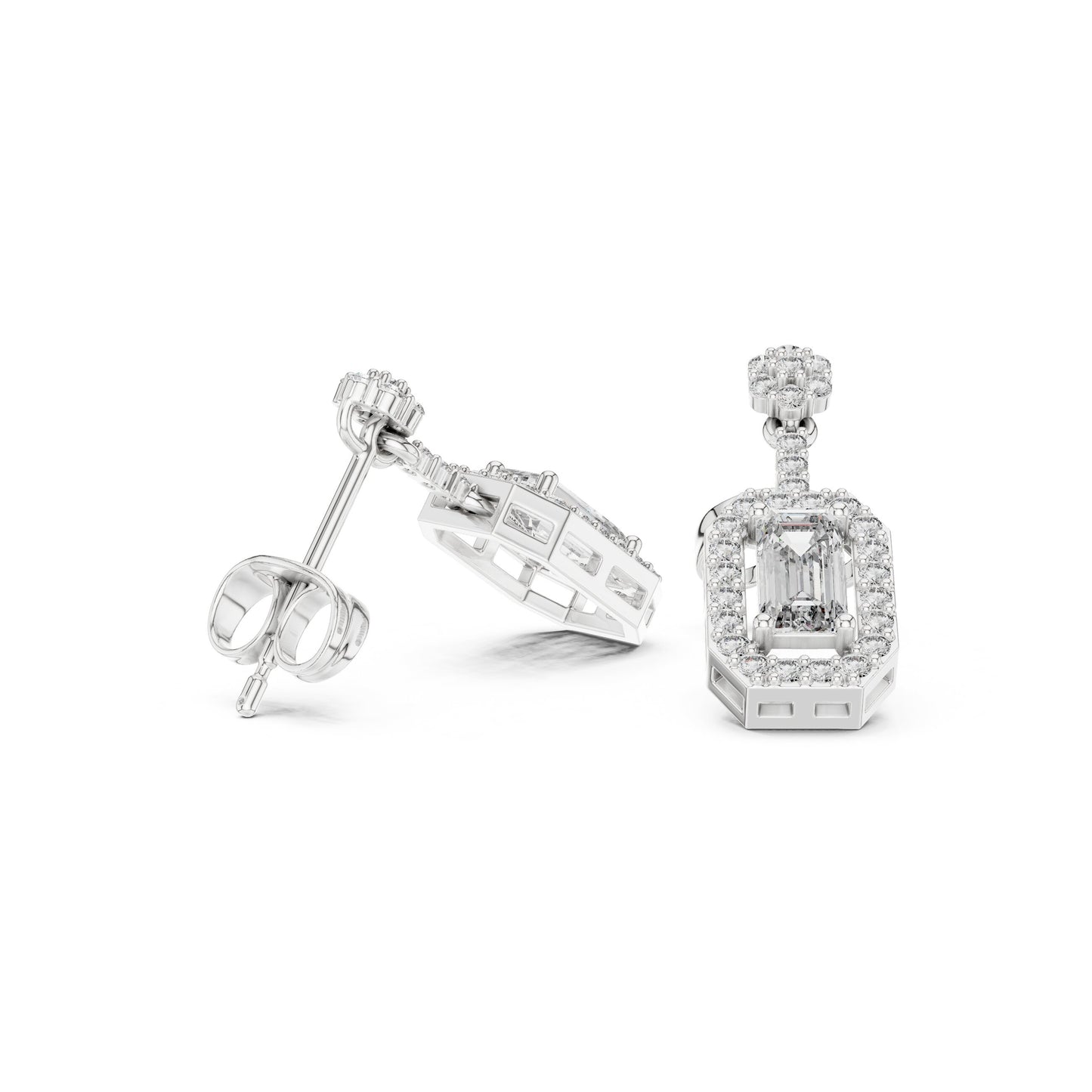 Mixed Shape Lab Grown Diamond Drop Earrings