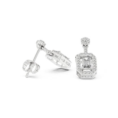 Mixed Shape Lab Grown Diamond Drop Earrings