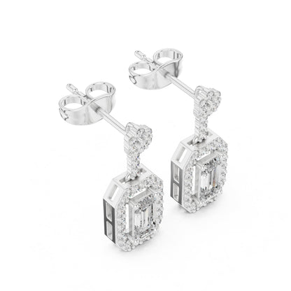 Mixed Shape Lab Grown Diamond Drop Earrings