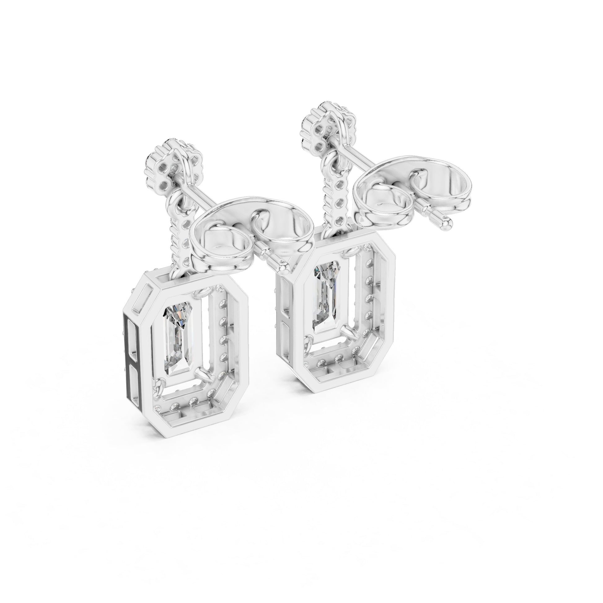 Mixed Shape Lab Grown Diamond Drop Earrings