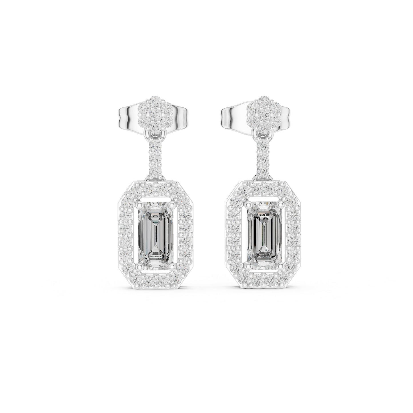 Mixed Shape Lab Grown Diamond Drop Earrings