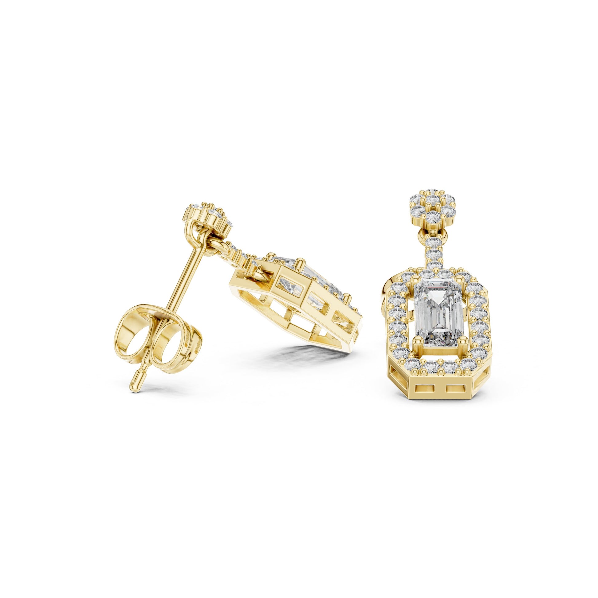 Mixed Shape Lab Grown Diamond Drop Earrings