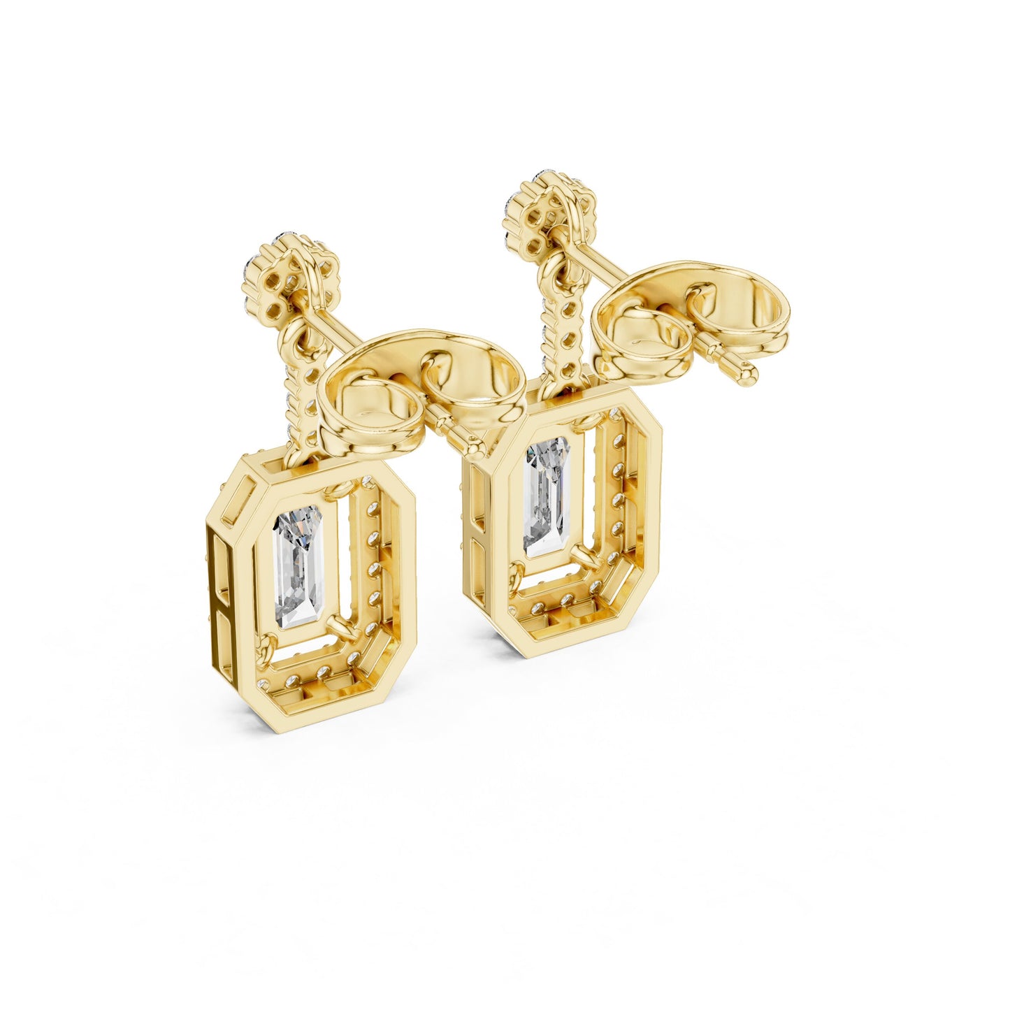 Mixed Shape Lab Grown Diamond Drop Earrings