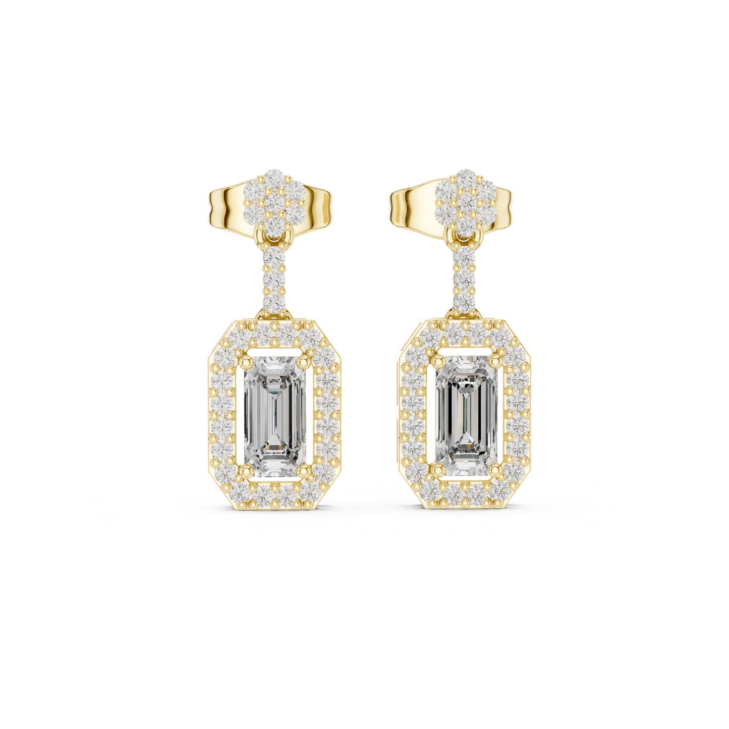 Mixed Shape Lab Grown Diamond Drop Earrings