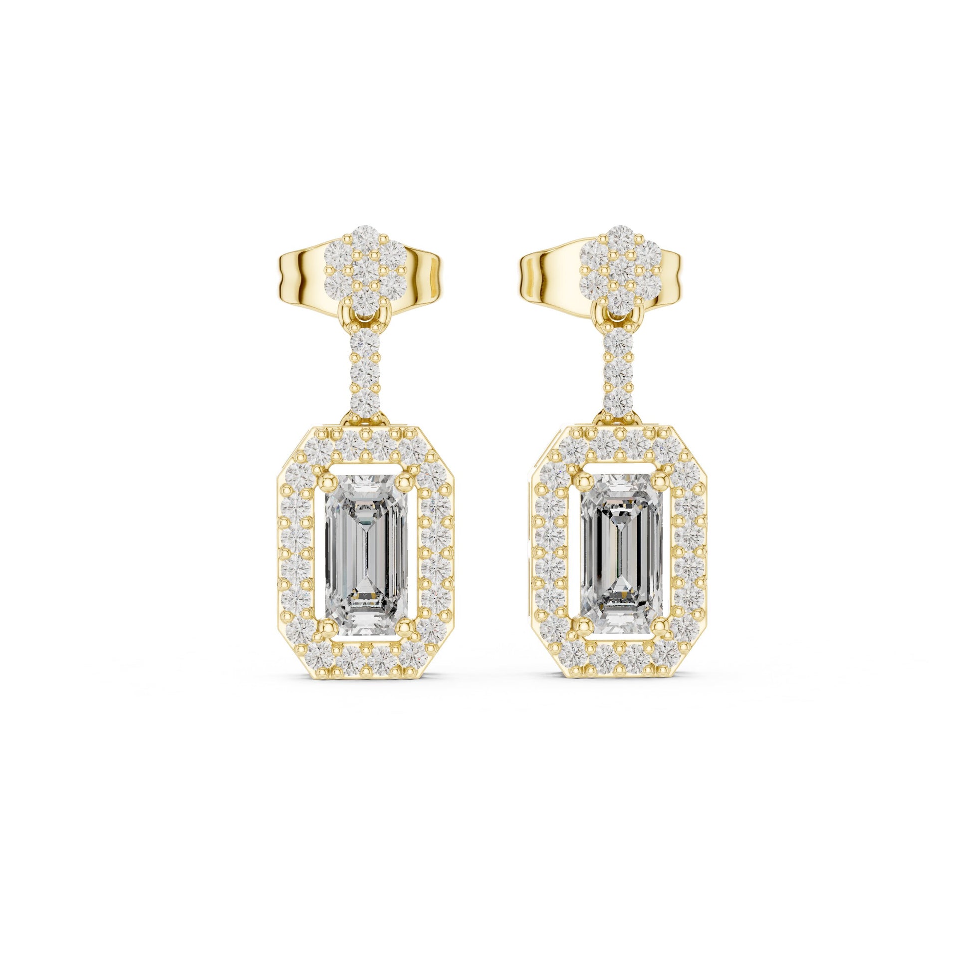 Mixed Shape Lab Grown Diamond Drop Earrings