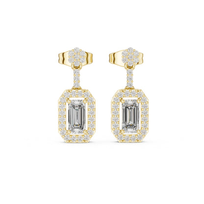 Mixed Shape Lab Grown Diamond Drop Earrings