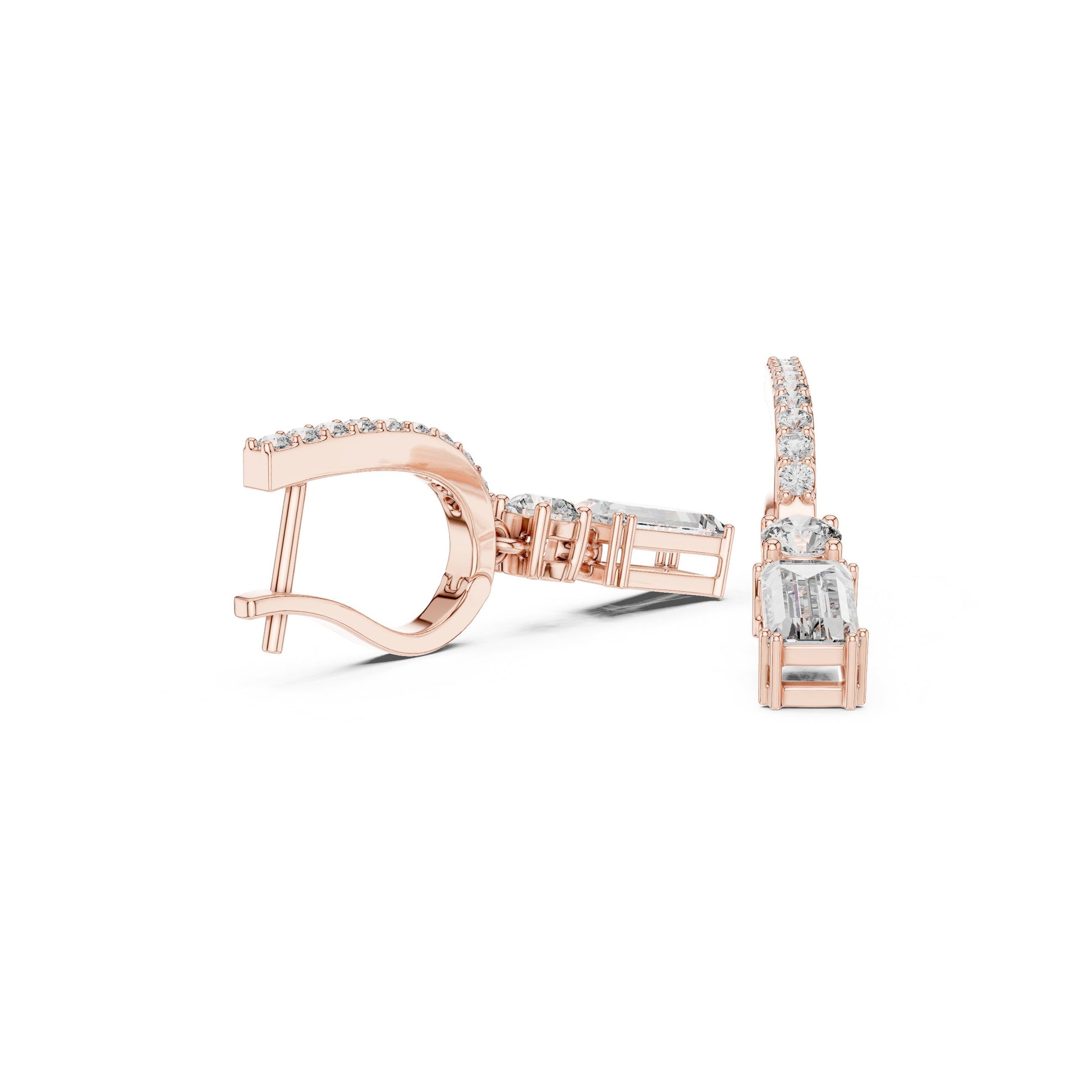Mixed Shape Lab Grown Diamond Drop Earrings