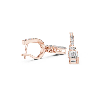 Mixed Shape Lab Grown Diamond Drop Earrings