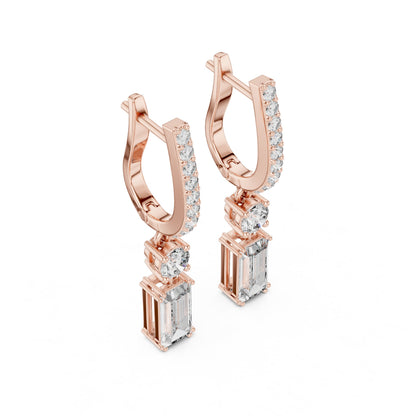 Mixed Shape Lab Grown Diamond Drop Earrings