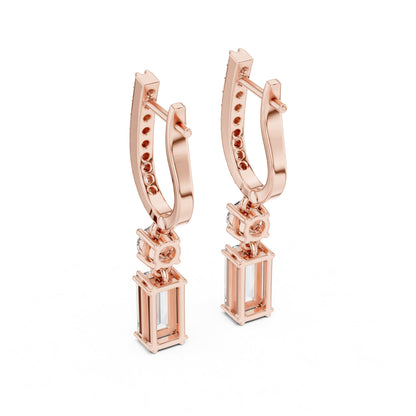 Mixed Shape Lab Grown Diamond Drop Earrings