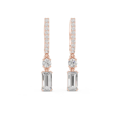 Mixed Shape Lab Grown Diamond Drop Earrings
