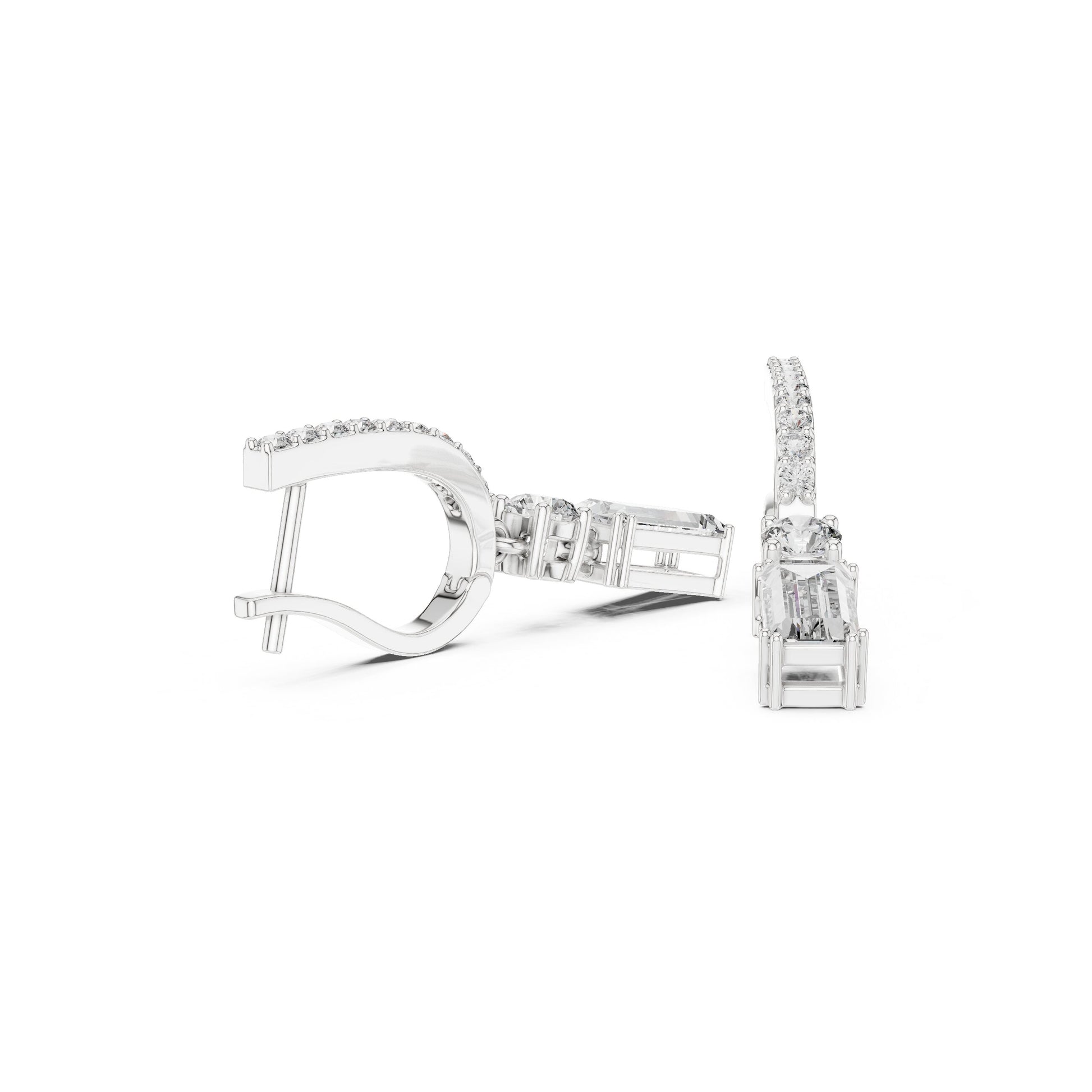 Mixed Shape Lab Grown Diamond Drop Earrings