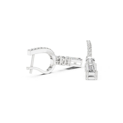 Mixed Shape Lab Grown Diamond Drop Earrings