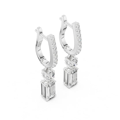 Mixed Shape Lab Grown Diamond Drop Earrings