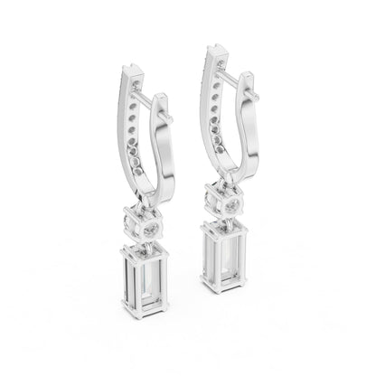 Mixed Shape Lab Grown Diamond Drop Earrings