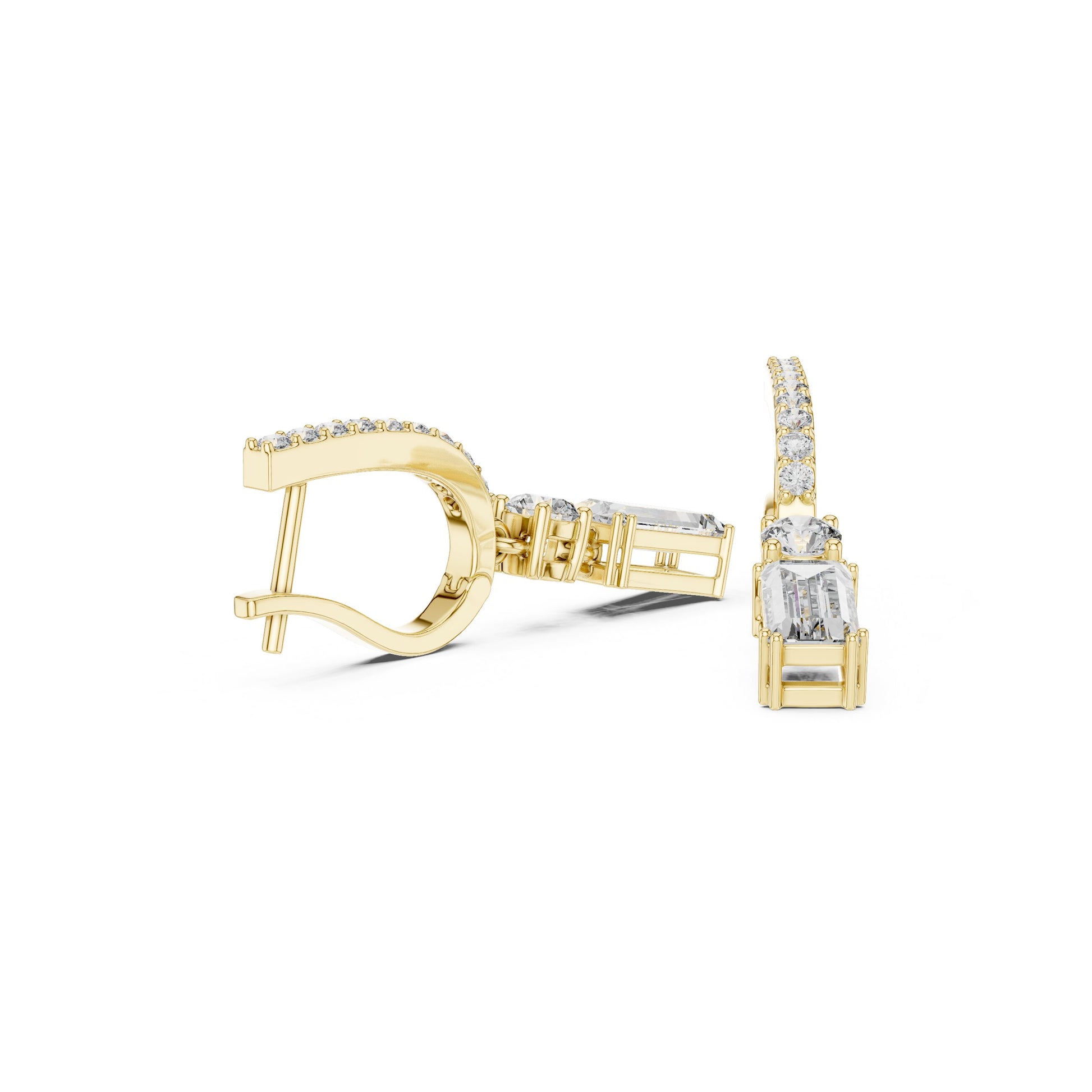 Mixed Shape Lab Grown Diamond Drop Earrings
