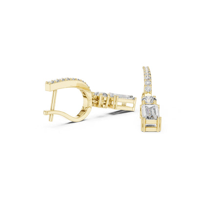 Mixed Shape Lab Grown Diamond Drop Earrings