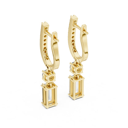 Mixed Shape Lab Grown Diamond Drop Earrings