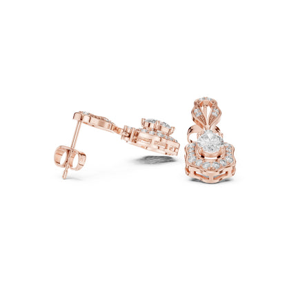 Mixed Shape Lab Grown Diamond Drop Earrings