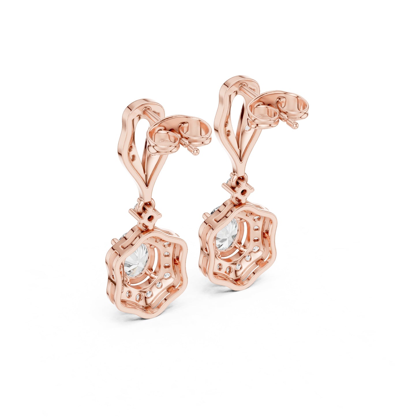 Mixed Shape Lab Grown Diamond Drop Earrings