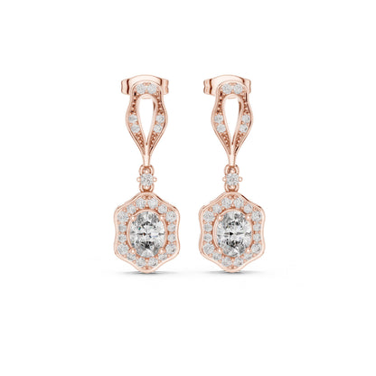 Mixed Shape Lab Grown Diamond Drop Earrings