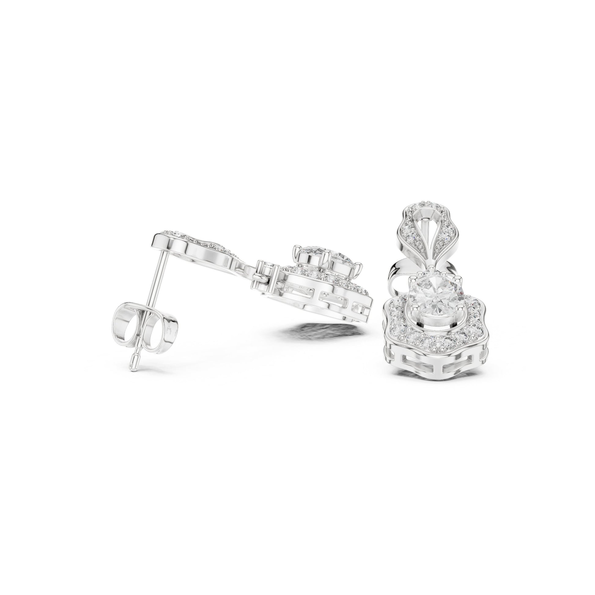 Mixed Shape Lab Grown Diamond Drop Earrings