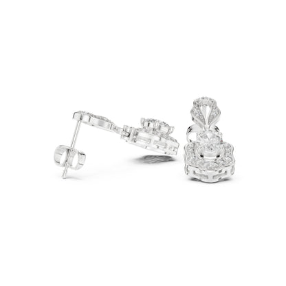 Mixed Shape Lab Grown Diamond Drop Earrings