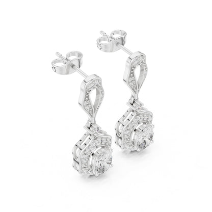 Mixed Shape Lab Grown Diamond Drop Earrings
