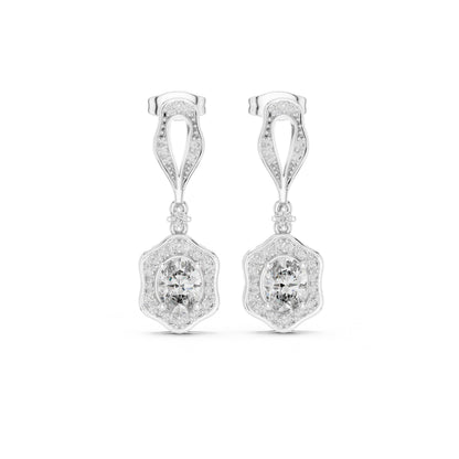 Mixed Shape Lab Grown Diamond Drop Earrings