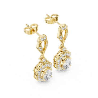 Mixed Shape Lab Grown Diamond Drop Earrings