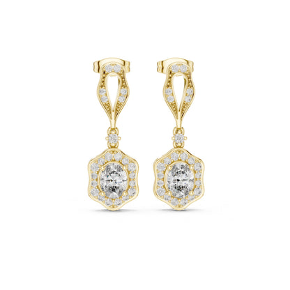 Mixed Shape Lab Grown Diamond Drop Earrings