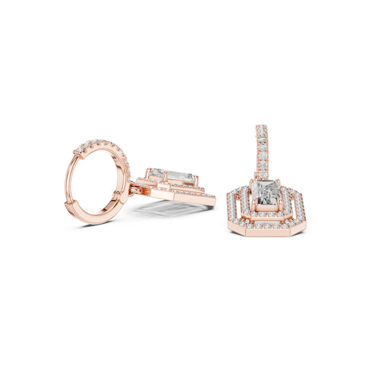 Mixed Shape Lab Grown Diamond Huggie Earrings