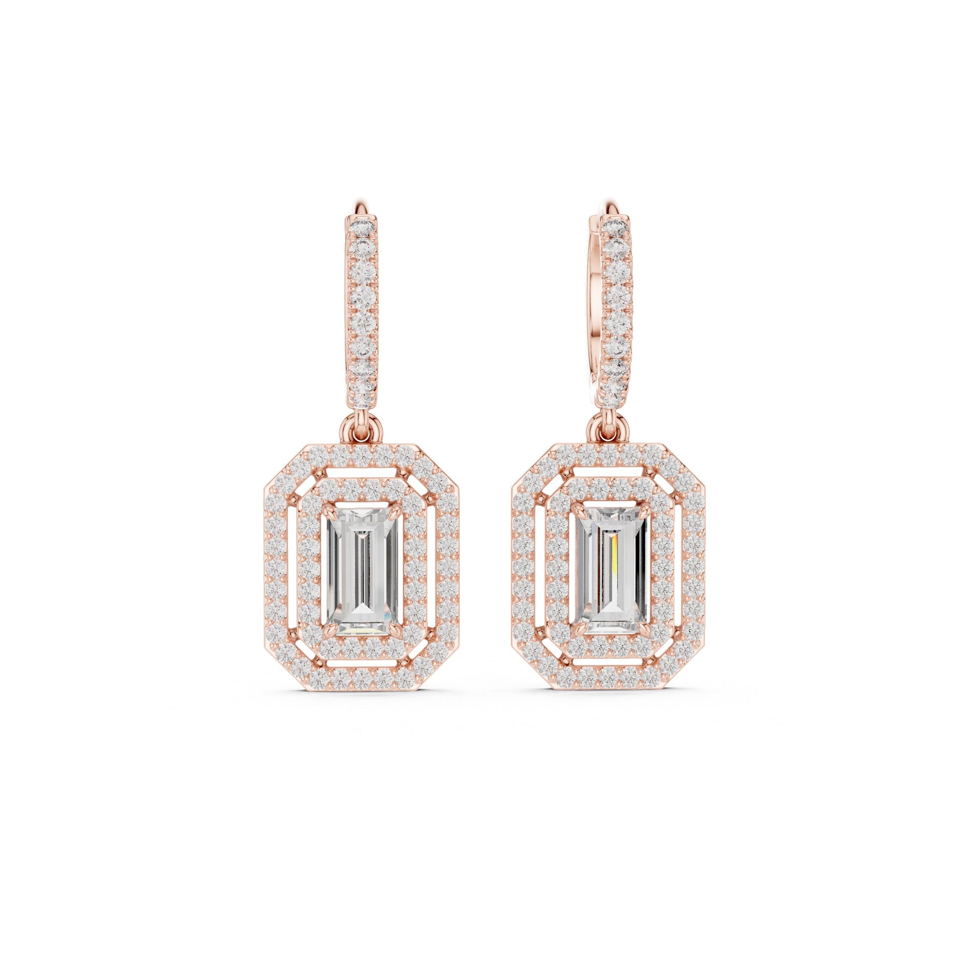 Mixed Shape Lab Grown Diamond Huggie Earrings
