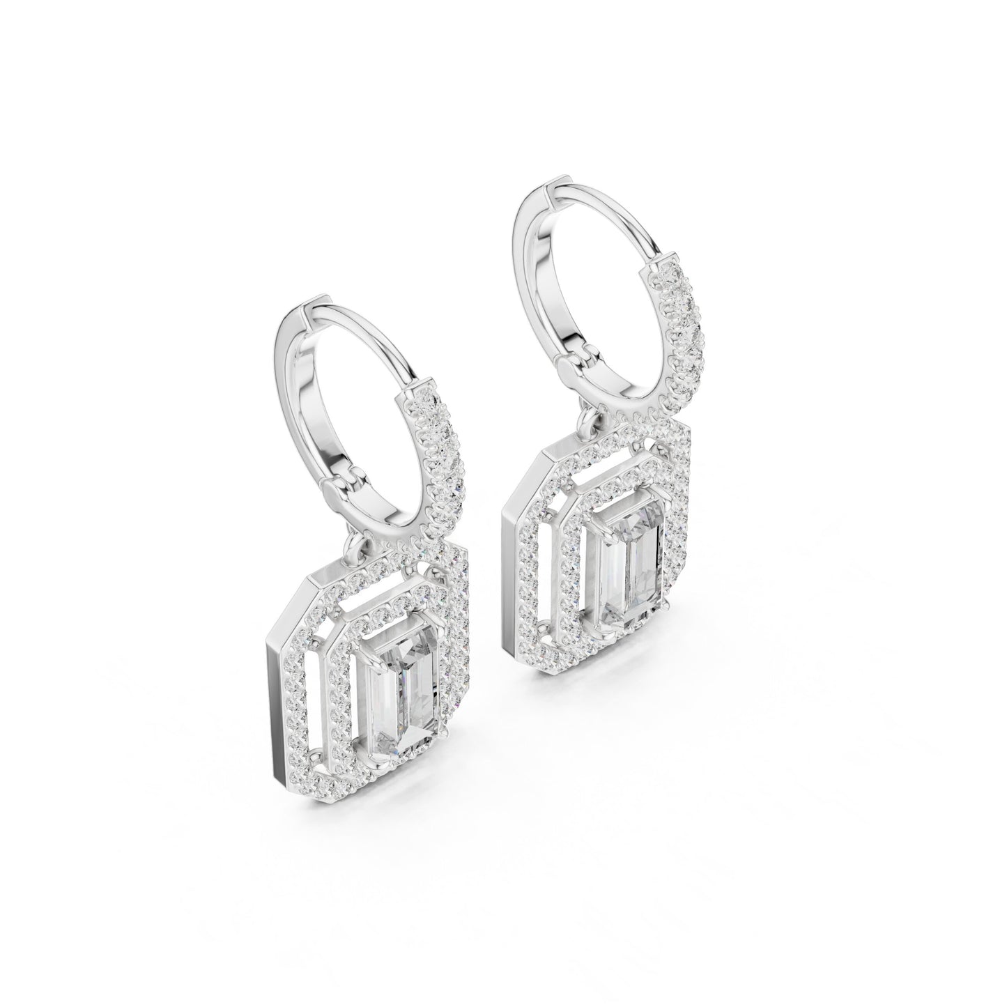 Mixed Shape Lab Grown Diamond Huggie Earrings