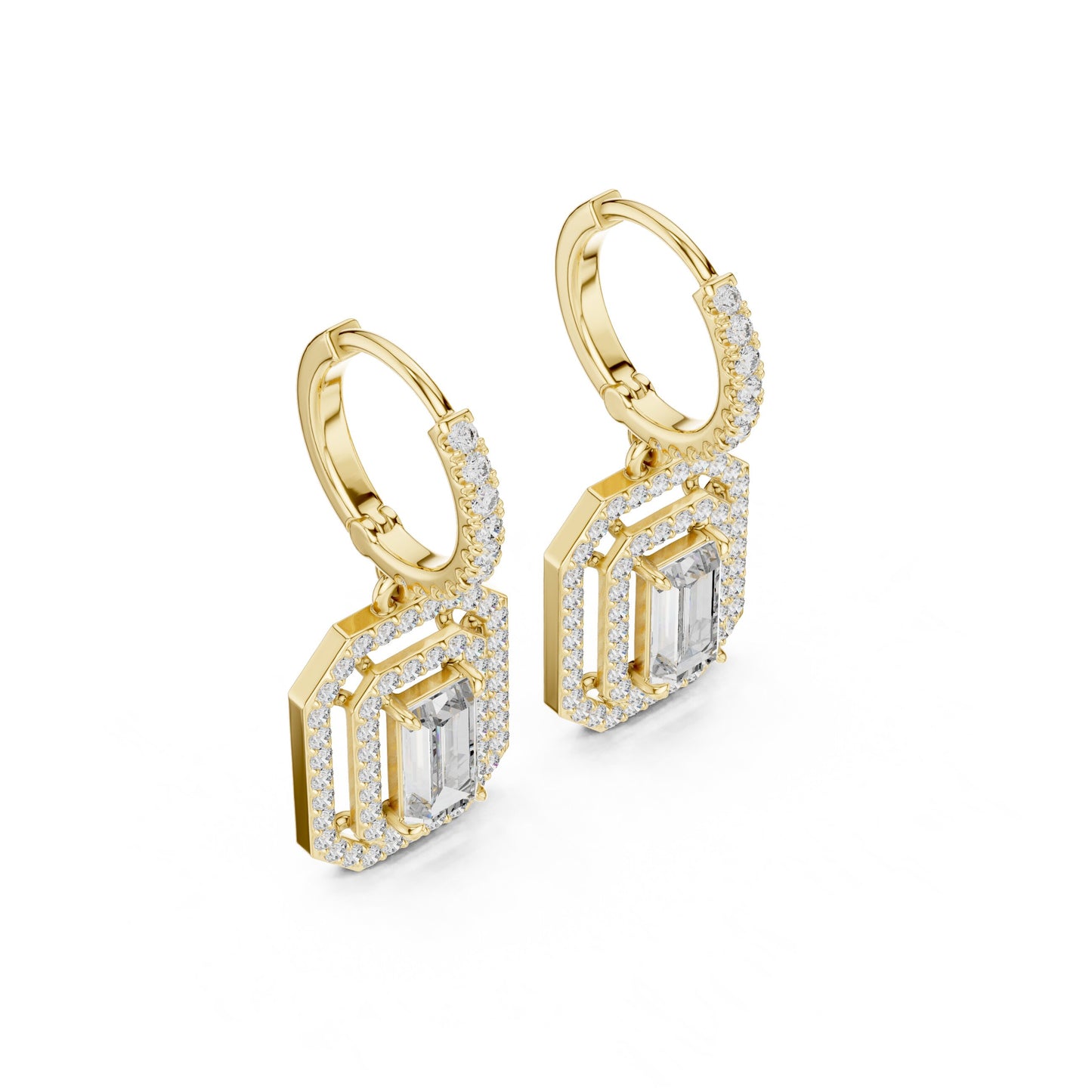 Mixed Shape Lab Grown Diamond Huggie Earrings