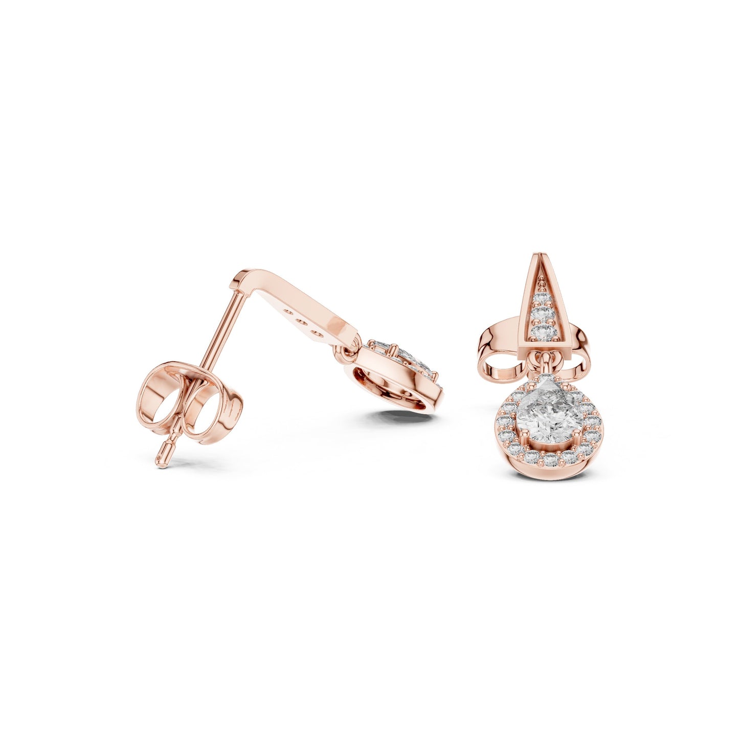 Mixed Shape Lab Grown Diamond Drop Earrings